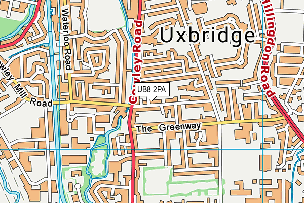 UB8 2PA map - OS VectorMap District (Ordnance Survey)