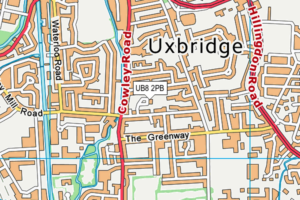UB8 2PB map - OS VectorMap District (Ordnance Survey)