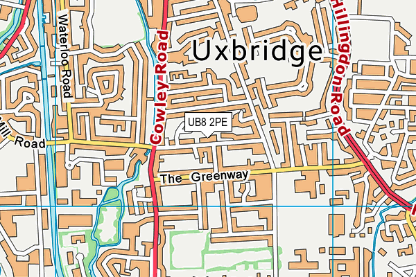 UB8 2PE map - OS VectorMap District (Ordnance Survey)