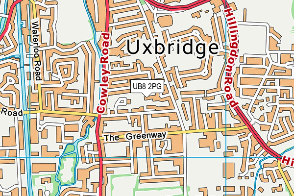 UB8 2PG map - OS VectorMap District (Ordnance Survey)