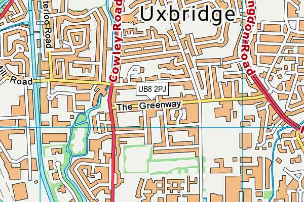 UB8 2PJ map - OS VectorMap District (Ordnance Survey)