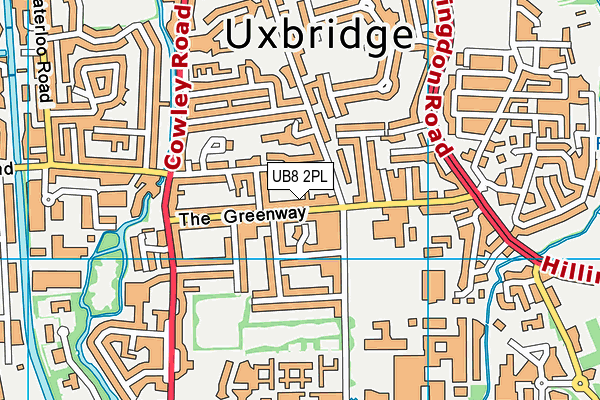 UB8 2PL map - OS VectorMap District (Ordnance Survey)