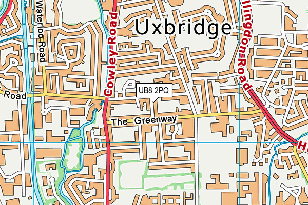 UB8 2PQ map - OS VectorMap District (Ordnance Survey)