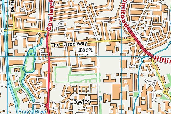 UB8 2PU map - OS VectorMap District (Ordnance Survey)