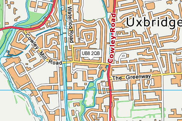 UB8 2QB map - OS VectorMap District (Ordnance Survey)