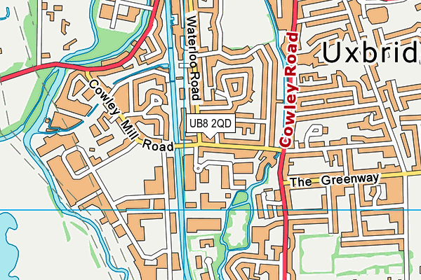 UB8 2QD map - OS VectorMap District (Ordnance Survey)