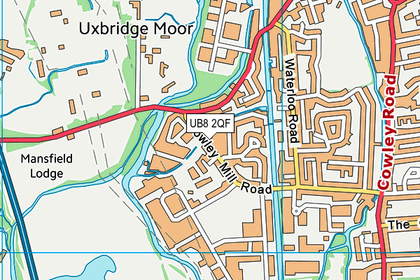 UB8 2QF map - OS VectorMap District (Ordnance Survey)