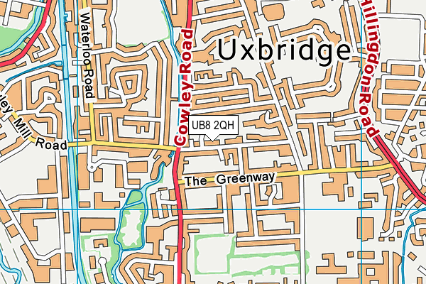 UB8 2QH map - OS VectorMap District (Ordnance Survey)