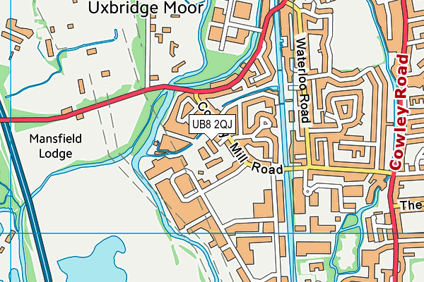 UB8 2QJ map - OS VectorMap District (Ordnance Survey)