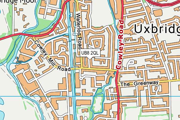 UB8 2QL map - OS VectorMap District (Ordnance Survey)