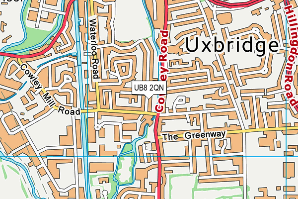 UB8 2QN map - OS VectorMap District (Ordnance Survey)