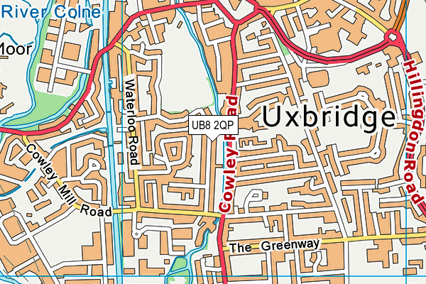 UB8 2QP map - OS VectorMap District (Ordnance Survey)