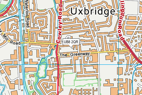 UB8 2QR map - OS VectorMap District (Ordnance Survey)
