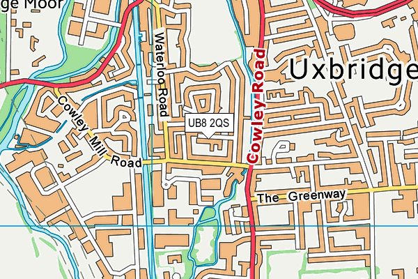 UB8 2QS map - OS VectorMap District (Ordnance Survey)