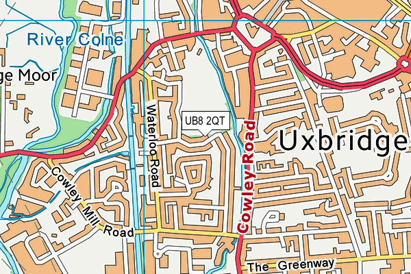 UB8 2QT map - OS VectorMap District (Ordnance Survey)