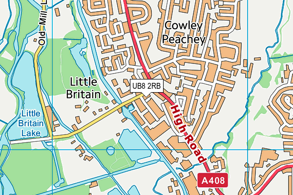 UB8 2RB map - OS VectorMap District (Ordnance Survey)