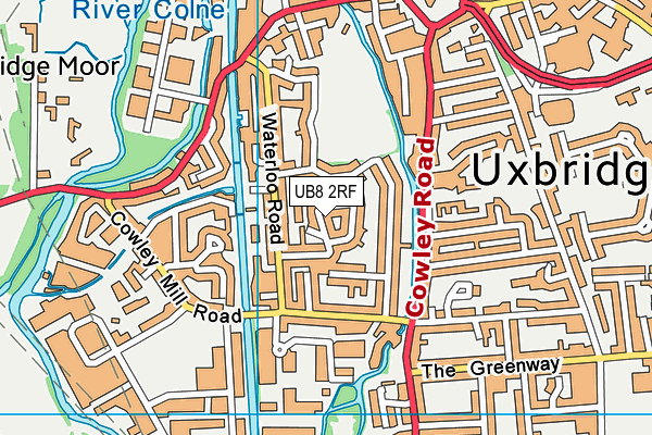 UB8 2RF map - OS VectorMap District (Ordnance Survey)