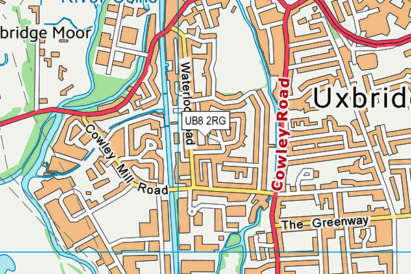 UB8 2RG map - OS VectorMap District (Ordnance Survey)