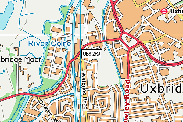 UB8 2RJ map - OS VectorMap District (Ordnance Survey)