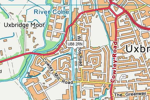 UB8 2RN map - OS VectorMap District (Ordnance Survey)