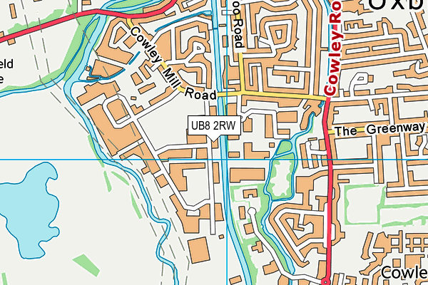 UB8 2RW map - OS VectorMap District (Ordnance Survey)