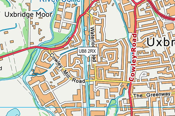 UB8 2RX map - OS VectorMap District (Ordnance Survey)