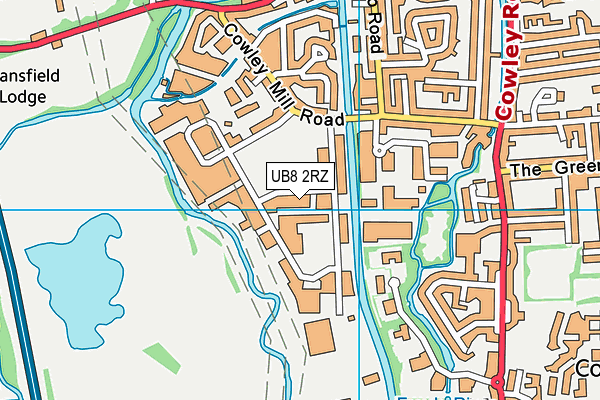 UB8 2RZ map - OS VectorMap District (Ordnance Survey)