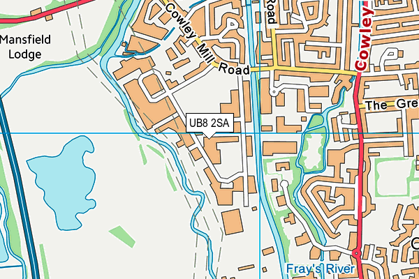 UB8 2SA map - OS VectorMap District (Ordnance Survey)