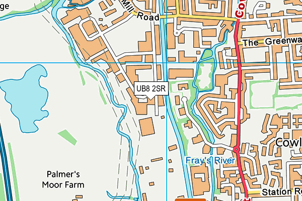 UB8 2SR map - OS VectorMap District (Ordnance Survey)