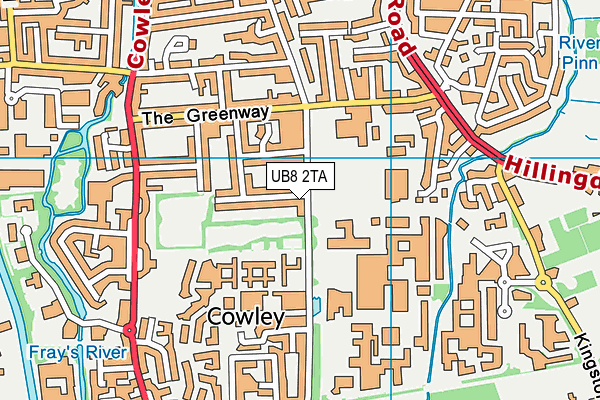 UB8 2TA map - OS VectorMap District (Ordnance Survey)