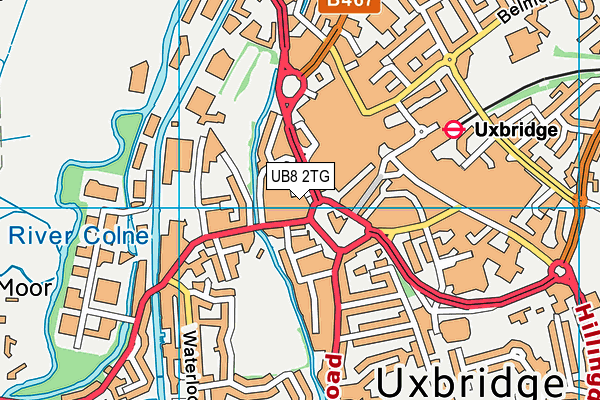UB8 2TG map - OS VectorMap District (Ordnance Survey)