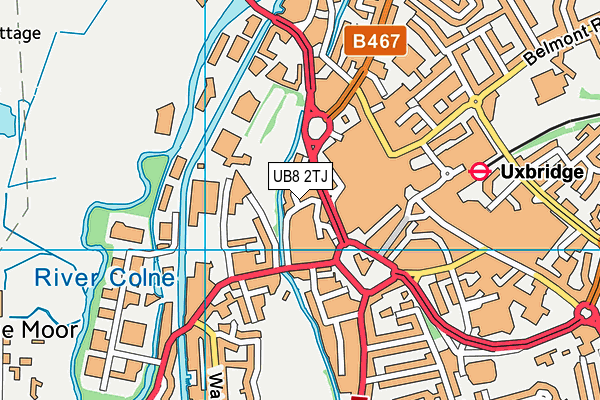 UB8 2TJ map - OS VectorMap District (Ordnance Survey)