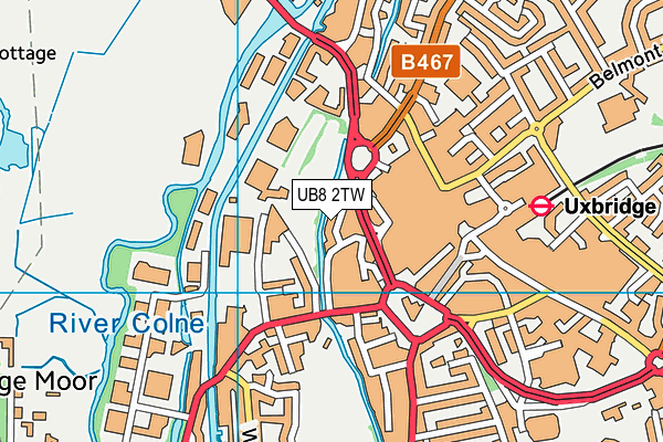 UB8 2TW map - OS VectorMap District (Ordnance Survey)