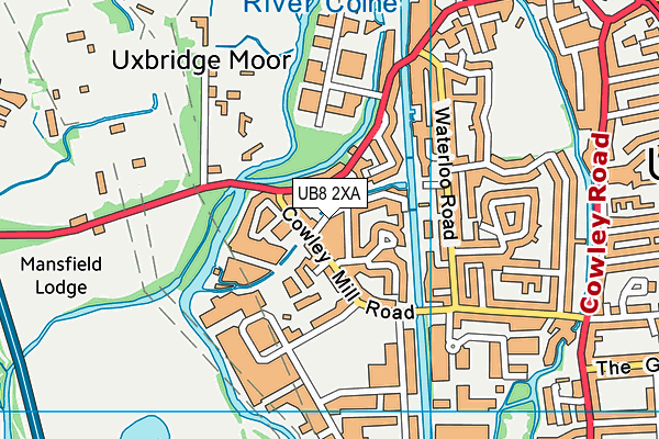 UB8 2XA map - OS VectorMap District (Ordnance Survey)