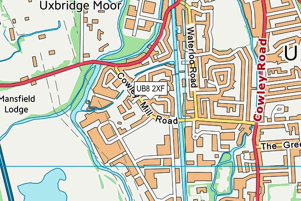 UB8 2XF map - OS VectorMap District (Ordnance Survey)