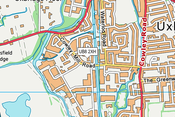 UB8 2XH map - OS VectorMap District (Ordnance Survey)