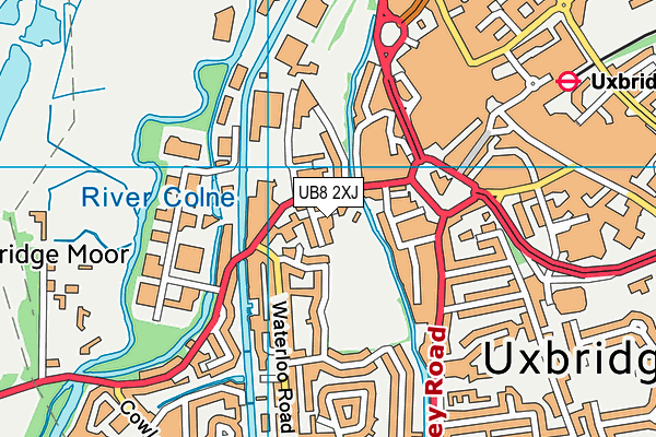 UB8 2XJ map - OS VectorMap District (Ordnance Survey)