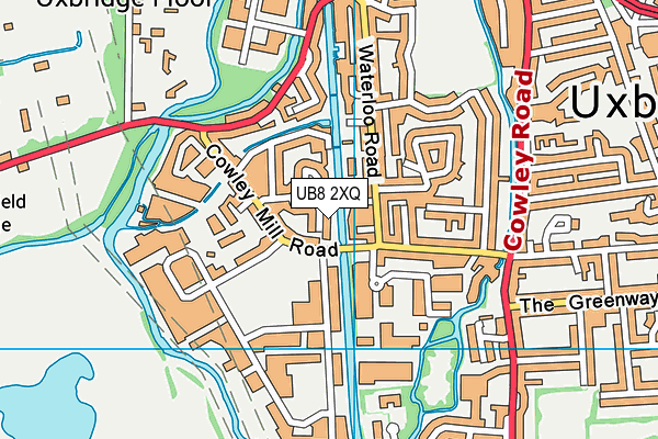 UB8 2XQ map - OS VectorMap District (Ordnance Survey)