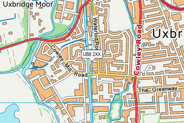 UB8 2XX map - OS VectorMap District (Ordnance Survey)