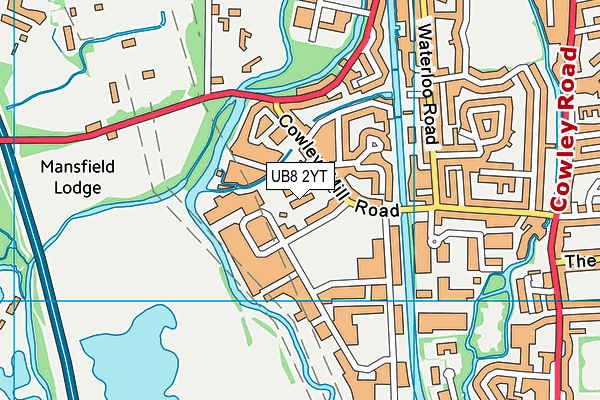 UB8 2YT map - OS VectorMap District (Ordnance Survey)