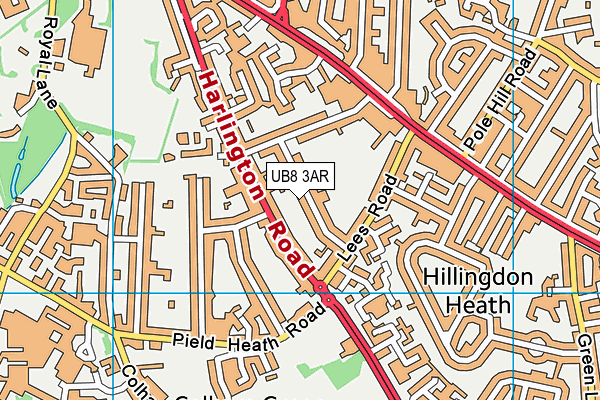 UB8 3AR map - OS VectorMap District (Ordnance Survey)