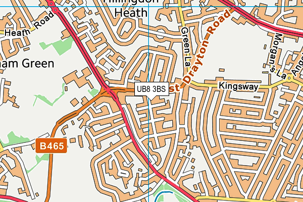 UB8 3BS map - OS VectorMap District (Ordnance Survey)