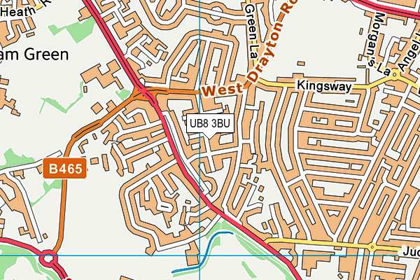 UB8 3BU map - OS VectorMap District (Ordnance Survey)