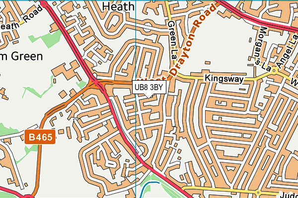 UB8 3BY map - OS VectorMap District (Ordnance Survey)