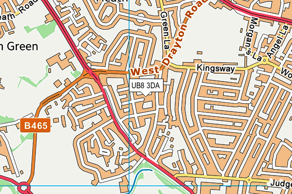 UB8 3DA map - OS VectorMap District (Ordnance Survey)
