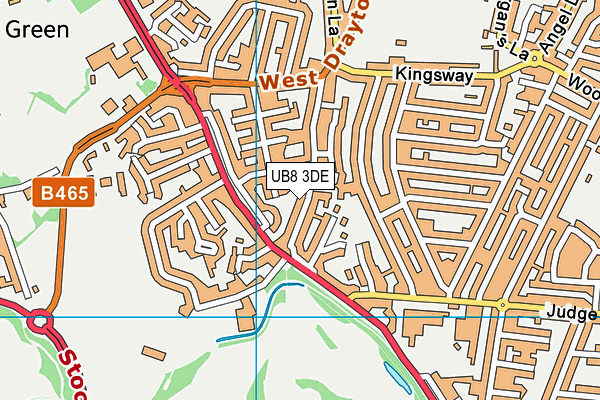 UB8 3DE map - OS VectorMap District (Ordnance Survey)