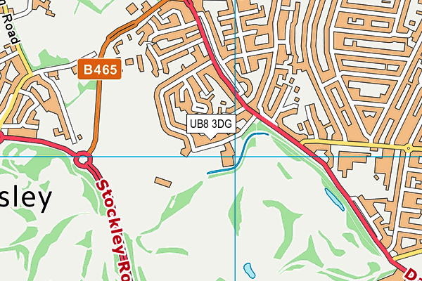 UB8 3DG map - OS VectorMap District (Ordnance Survey)