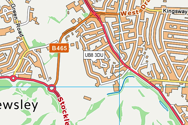 UB8 3DU map - OS VectorMap District (Ordnance Survey)