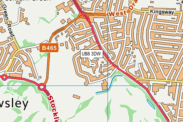 UB8 3DW map - OS VectorMap District (Ordnance Survey)