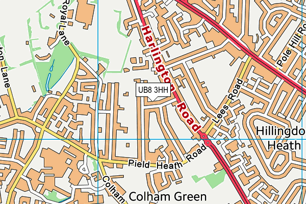 UB8 3HH map - OS VectorMap District (Ordnance Survey)